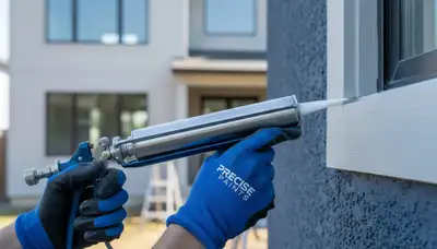Professional caulking and sealing on Louisville KY home exterior preventing moisture and weather damage