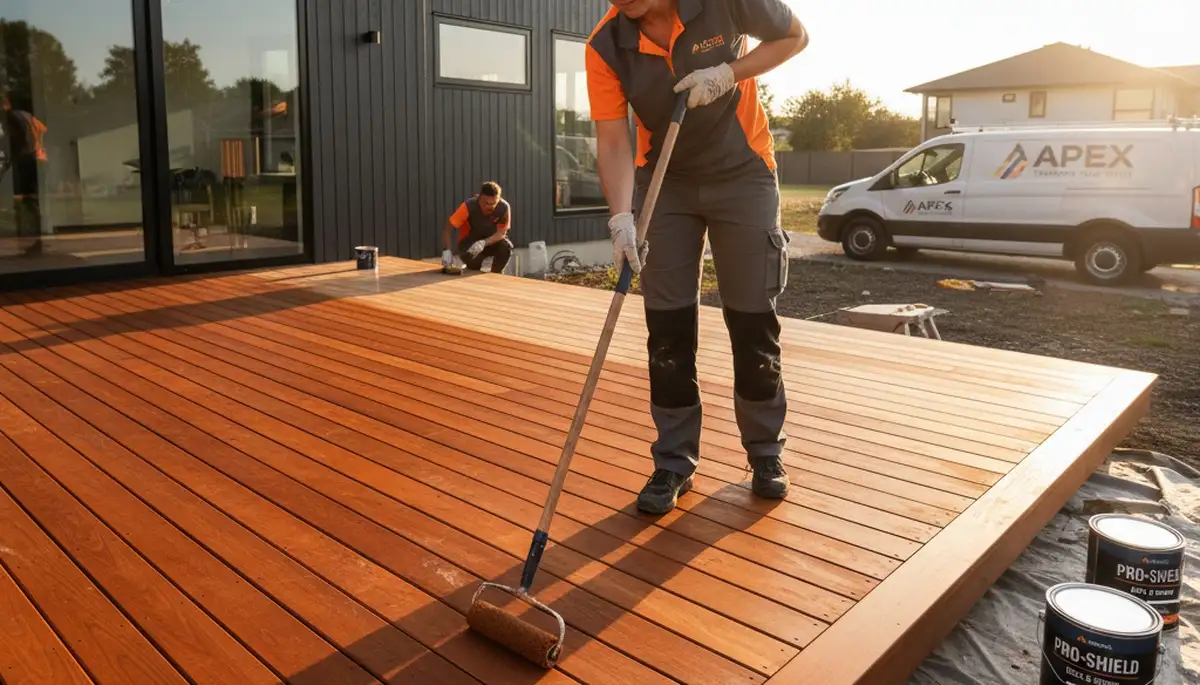 Professional deck staining and sealing by expert painters in Louisville, KY for lasting wood protection