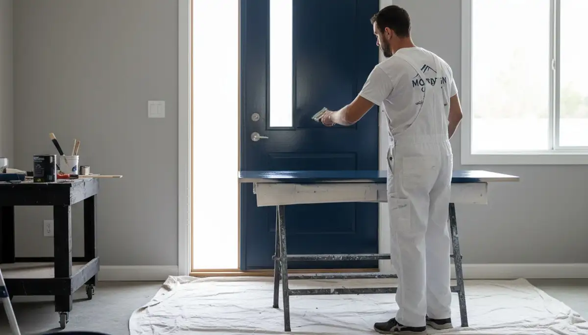 Professional door painting by expert house painters in Louisville, KY for durable exterior finishes
