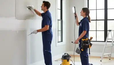 Professional drywall repair and wall restoration in Louisville, KY home interior by expert painters