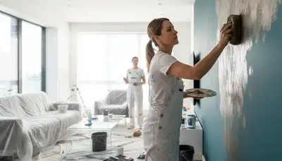 Professional faux painting decorative wall finish in Louisville KY home by expert painters