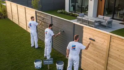 Professional fence painting service in Louisville KY enhancing wood protection and curb appeal