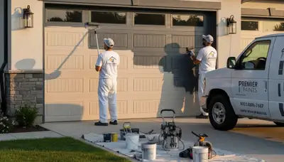 Professional garage door painting in Louisville KY improving curb appeal with durable outdoor finish