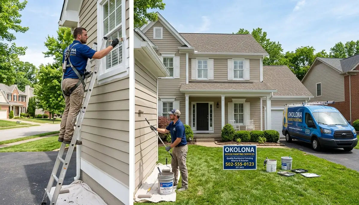 Professional house painting service in Louisville KY showing exterior home repaint transformation