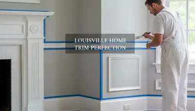 Professional interior trim painting with crisp lines highlighting Louisville, KY home details