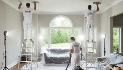 Professional popcorn ceiling removal in Louisville, KY home by expert painting contractors