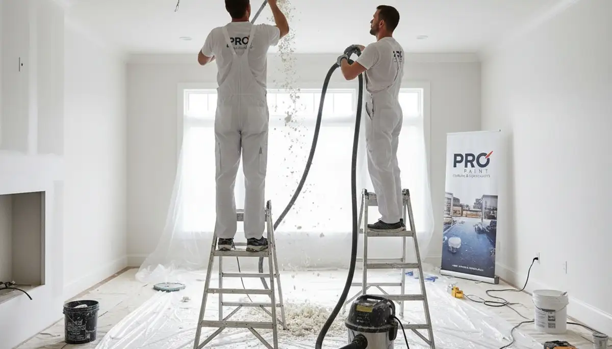 Professional popcorn ceiling removal and painting in Louisville, KY home interior renovation