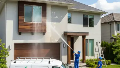 Professional pressure washing driveway and siding in Louisville, KY by local house painting experts