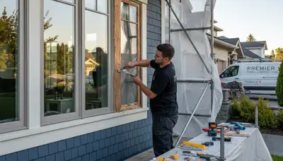 Professional wood rot repair and exterior painting in Louisville, KY home by local carpentry experts